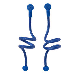 Blue mesh spiral earrings